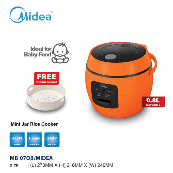 MIDEA RICE-COOKER JAR 0.8L – MB-07OB/SS – Electronic Online Store